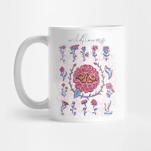 Wildflower butterfly garden Mug